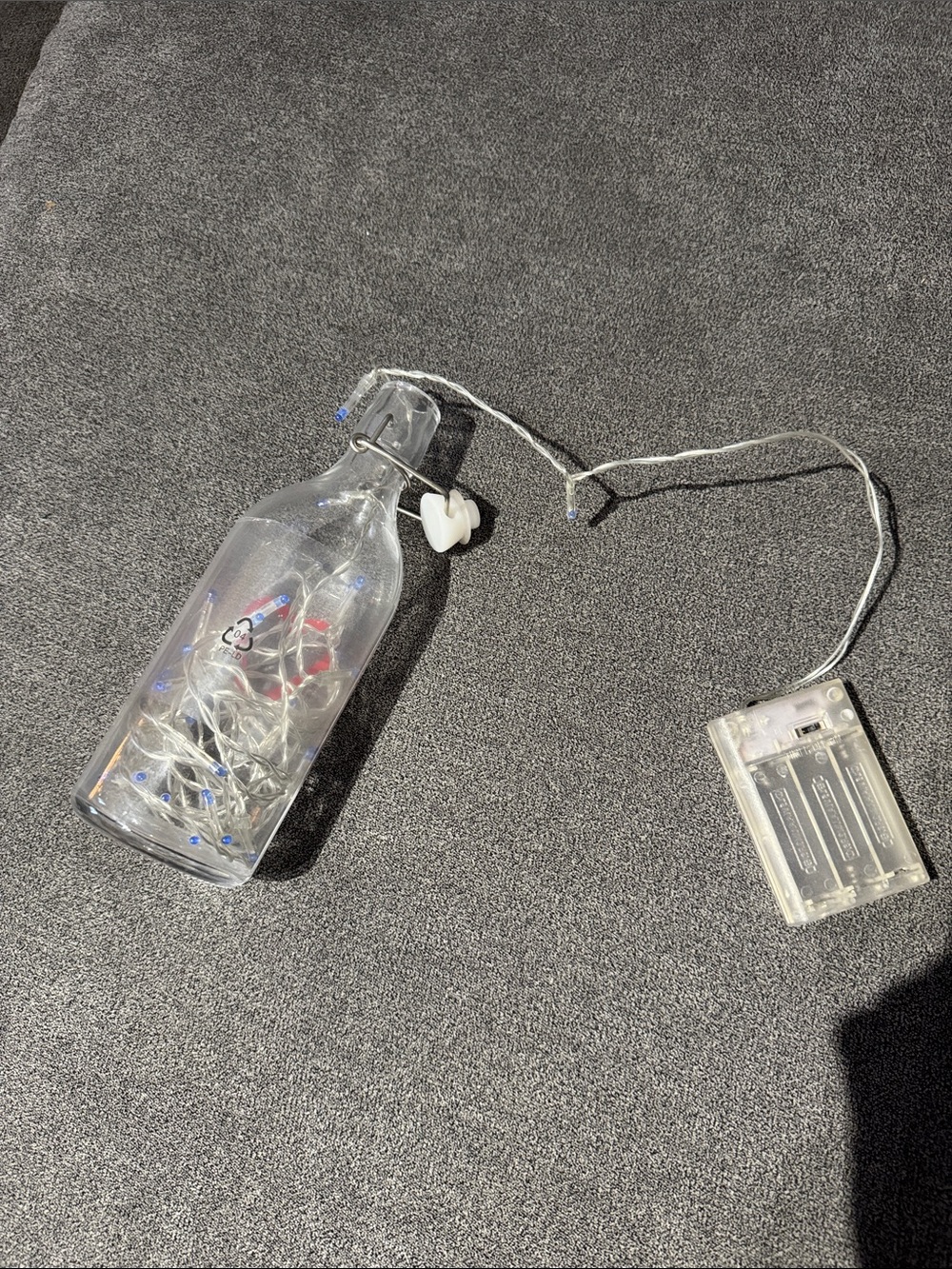 IKEA Clear Glass Bottle Lantern with Red Heart - Picture 5 of 10